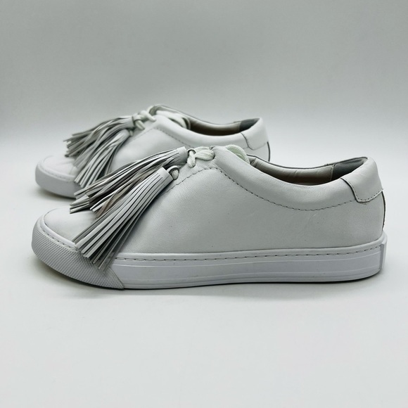 LOEFFLER RANDALL WOMEN’S WHITE LEATHER LACE UP SNEAKERS SIZE 7.5 NWOT - Picture 2 of 11